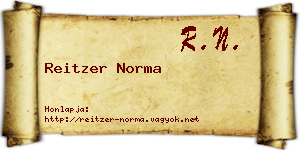 Reitzer Norma névjegykártya